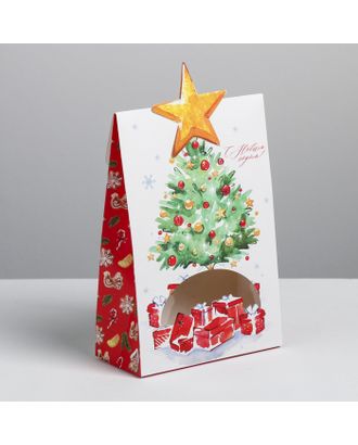 Коробка складная «Подарки под ёлкой», 15 × 7 × 22 см арт. СМЛ-71367-1-СМЛ0004310317