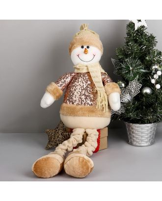 Мягкая игрушка "Снеговик в пайетках - длинные ножки" сидит 13*52 см арт. СМЛ-71149-1-СМЛ0004316880