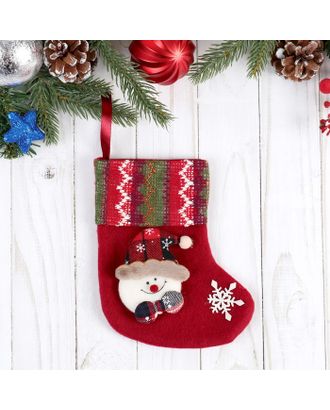 Носок для подарков "Праздничный уют" 12*15,5 см снеговик арт. СМЛ-70664-1-СМЛ0004323068