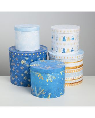 Набор подарочных коробок 5 в 1 «Чудесные снежинки», 13 × 14‒19.5 × 20 см арт. СМЛ-68303-1-СМЛ0004348612