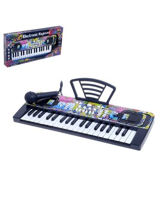 Синтезатор «Крутое граффити», 37 клавиш, с микрофоном, с пюпитром арт. СМЛ-69500-1-СМЛ0004353566
