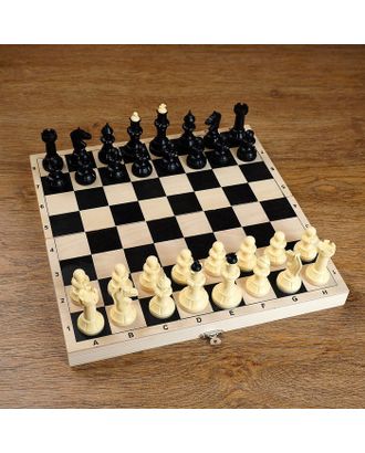Шахматы (доска дерево 30х30 см, фигуры пластик, король h=6,5 см) арт. СМЛ-112270-1-СМЛ0004376558