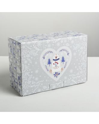 Складная коробка «Новогодняя», 22 × 15 × 10 см арт. СМЛ-98448-1-СМЛ0004429452