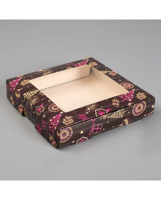 Коробка самосборная бесклеевая, "Подарки", 16 х 16 х 3 см арт. СМЛ-98591-2-СМЛ0004432292