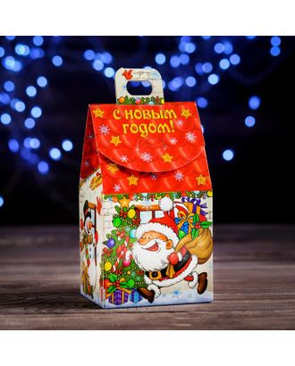 Коробка картонная "Веселый Дед Мороз", 9,1 х 7 х 15,7 см арт. СМЛ-162312-1-СМЛ0004432300