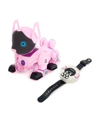 Робот-собака радиоуправляемый «Паппи», световые и звуковые эффекты, работает от аккумулятора, цвет розовый арт. СМЛ-98838-1-СМЛ0004437409