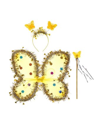 Карнавальный набор «Бабочка», 3 предмета: крылья, ободок, жезл, цвет золотой арт. СМЛ-72652-1-СМЛ0004440582