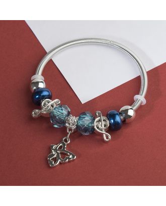 Браслет ассорти "Марджери" бабочка, цвет синий в серебре арт. СМЛ-37847-1-СМЛ0004448227