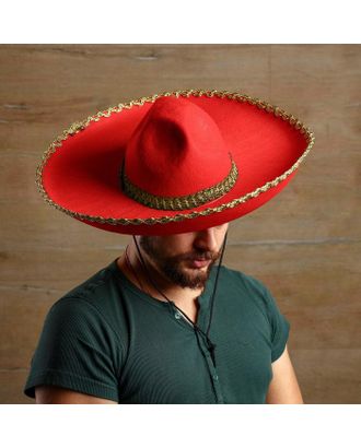 Карнавальная шляпа «Сомбреро», цвет красный арт. СМЛ-71830-1-СМЛ0004449317