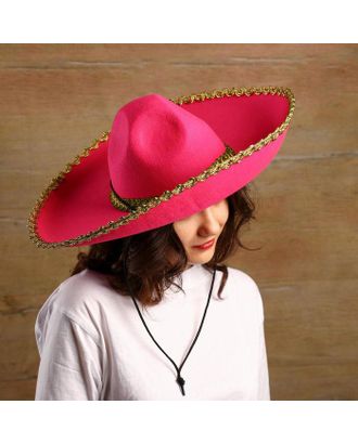 Карнавальная шляпа «Сомбреро», цвет розовый арт. СМЛ-71831-1-СМЛ0004449318