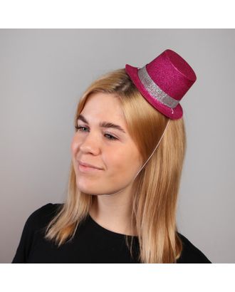 Карнавальная шляпка «Цилиндр», на резинке, цвета МИКС арт. СМЛ-71835-1-СМЛ0004449322