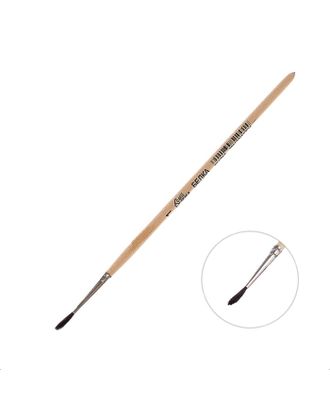 Кисть Белка круглая № 1 (диаметр обоймы 1 мм; длина волоса 10 мм), деревянная ручка, Calligrata арт. СМЛ-215057-1-СМЛ0004493567