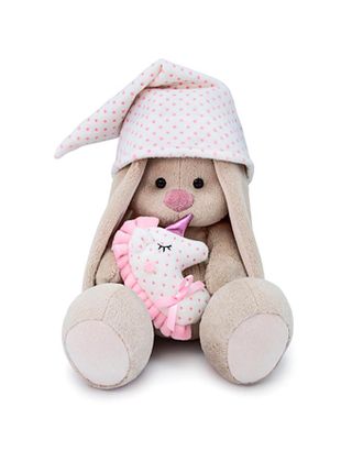 Мягкая игрушка «Зайка Ми с розовой подушкой - единорогом», 18 см арт. СМЛ-99740-1-СМЛ0004543925
