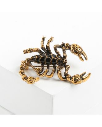 Брошь "Скорпион", цвет чёрный в чернёном золоте арт. СМЛ-121506-1-СМЛ0004570832