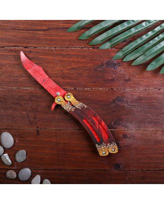 Сувенир деревянный «Нож бабочка, красный гранит» арт. СМЛ-73212-1-СМЛ0004576995