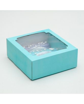 Коробка сборная, крышка-дно, с окном, сиреневая, 14,5 х 14,5 х 6 см арт. СМЛ-99152-5-СМЛ0004588984