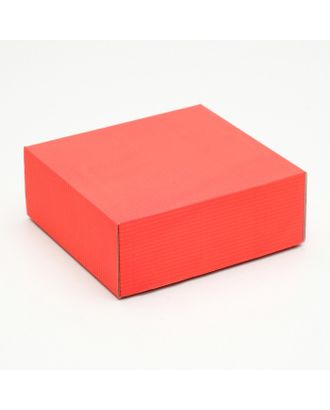 Коробка сборная, крышка-дно, розовая, 14,5 х 14,5 х 6 см арт. СМЛ-98706-4-СМЛ0004588997
