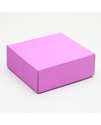 Коробка сборная, крышка-дно, розовая, 14,5 х 14,5 х 6 см арт. СМЛ-98706-8-СМЛ0004589000