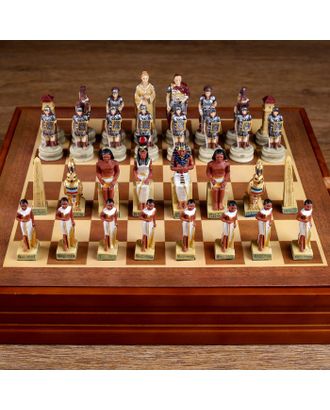 Шахматы сувенирные "Битва за Египет" (доска 36х36х6 см,  h=8 см, h=6 см) арт. СМЛ-77697-1-СМЛ0004603588