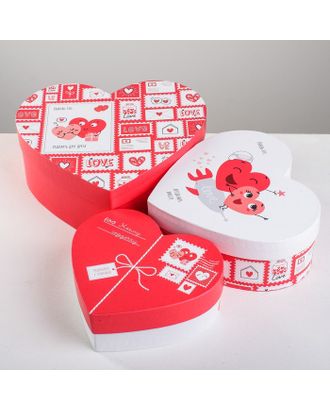 Набор подарочных коробок 3 в 1 «Любовь повсюду», 16 × 14 × 6 см‒22 × 20 × 9 см арт. СМЛ-74141-1-СМЛ0004613731