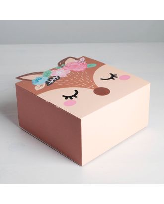 Коробка складная «Олененок», 15 х 15 х 8 см арт. СМЛ-78253-1-СМЛ0004623253