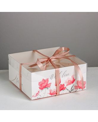 Коробка для капкейка For You with love, 16 × 16 × 7.5 см арт. СМЛ-85464-1-СМЛ0004675028