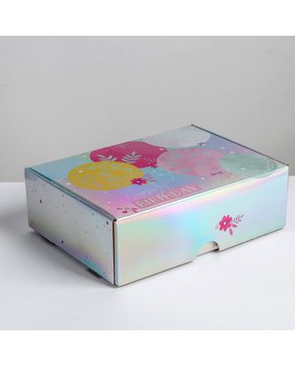 Складная коробка Happy Birthday, 30,5 × 22 × 9,5 см арт. СМЛ-78970-1-СМЛ0004687526