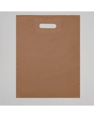 Пакет полиэтиленовый, с вырубной ручкой, коричневый, 34 х 45, 33 мкм арт. СМЛ-99155-1-СМЛ0004689691