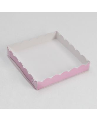 Коробочка для печенья, розовая, 18 х 18 х 3 см арт. СМЛ-100009-1-СМЛ0004692945