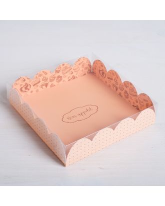 Коробка для кондитерских изделий с PVC-крышкой Desert, 10,5 × 10,5 × 3 см арт. СМЛ-100135-3-СМЛ0004711887
