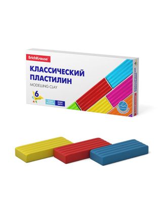 Пластилин 6 цветов, 96 г, ErichKrause, в картонной упаковке арт. СМЛ-188693-1-СМЛ0004716441