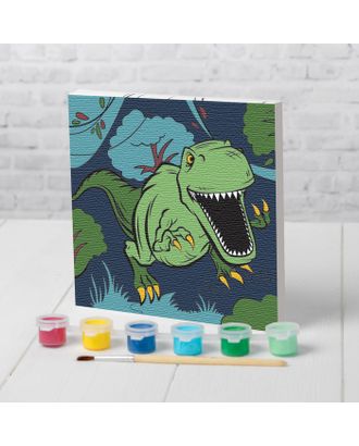 Картина по номерам «Динозавр в джунглях» 15×15 см арт. СМЛ-205996-1-СМЛ0004719043