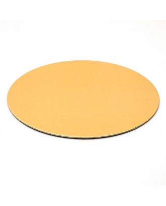 Подложка кондитерская, круглая, золото-жемчуг, 18 см, 1,5 мм арт. СМЛ-99579-3-СМЛ0004729391