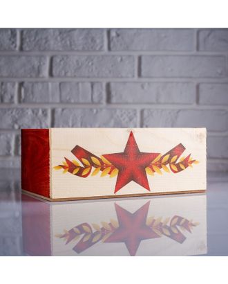 Кашпо деревянное Элегант "Красная звезда", среднее, МАССИВ СОСНЫ арт. СМЛ-77132-1-СМЛ0004743905