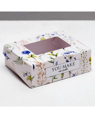 Коробка складная Flowers, 10 × 8 × 3.5 см арт. СМЛ-81890-1-СМЛ0004747415