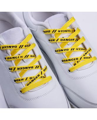 Шнурки Danger 110х1см, жёлтые арт. СМЛ-143515-1-СМЛ0004762441