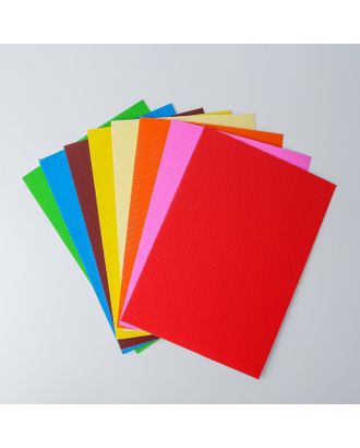 Набор цветной бумаги "Гофрированная" 8 шт  160 г/м, 21х29,7 см арт. СМЛ-175668-1-СМЛ0004796579