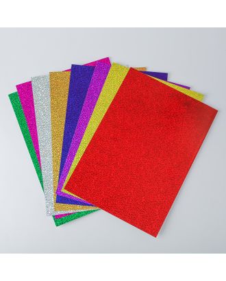 Набор цветного картона "Голографический золотой песок" 8 листов 8 цветов,  21х29,7 см арт. СМЛ-217752-1-СМЛ0004796599