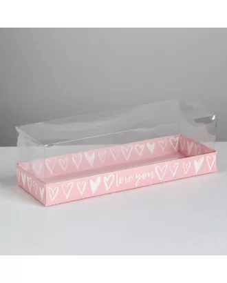 Купить Коробка для десерта love you, 26, 2 х 8 х 9,7 см арт. СМЛ-85495-1-СМЛ0004807282 оптом в Казахстане