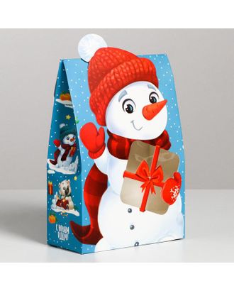 Коробка складная «Снеговик», 15 × 7 × 22 см арт. СМЛ-88922-1-СМЛ0004810365