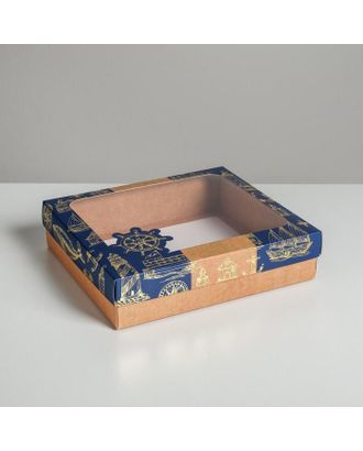 Коробка подарочная «Море», 23.5 × 20.5 × 5.5 см арт. СМЛ-93972-1-СМЛ0004810412