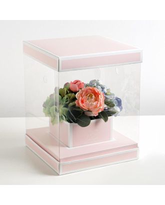 Коробка для цветов с вазой и PVC окнами складная Follow Your Dreams, 23 х 30 х 23 см арт. СМЛ-87013-1-СМЛ0004822237