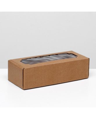 Коробка самосборная, с окном, бурая, 32 х 13 х 9 см арт. СМЛ-90020-1-СМЛ0004832237