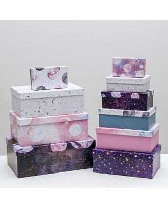 Набор подарочных коробок 10 в 1 «Космос», 12 × 7 × 4 - 32.5 × 20 × 12.5 см арт. СМЛ-85565-1-СМЛ0004832729