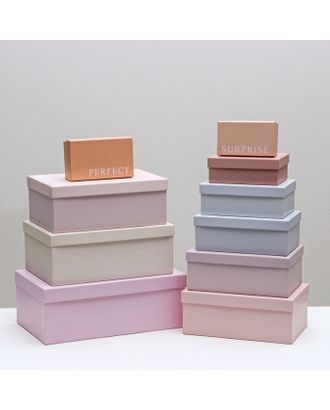 Набор подарочных коробок 10 в 1 «Нежный», 12 × 7 × 4 - 32.5 × 20 × 12.5 см арт. СМЛ-85570-1-СМЛ0004832734