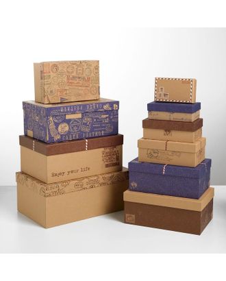 Набор подарочных коробок 10 в 1 «Почта», 12 × 7 × 4 - 32.5 × 20 × 12.5 см арт. СМЛ-89098-1-СМЛ0004832742
