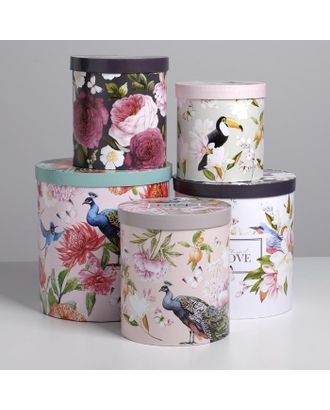 Набор подарочных коробок  5 в 1 Flowers, 13 × 14‒19.5 × 22 см арт. СМЛ-92519-1-СМЛ0004966718