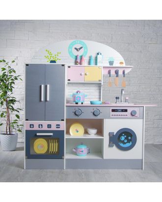 Игровой набор «Кухонный модуль «Счастье»» с деревянной посудой арт. СМЛ-136394-1-СМЛ0004971255