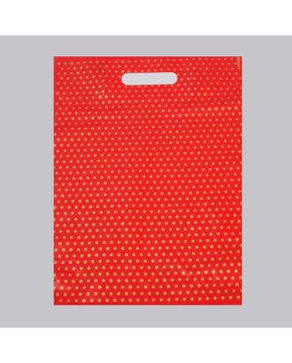 Пакет полиэтиленовый, с вырубной ручкой, «Горошек», бордовый, 35 х 45 см, 50 мкм арт. СМЛ-83061-1-СМЛ0004986776