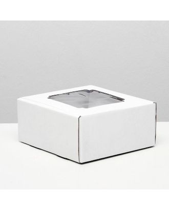 Коробка самосборная, с окном, белая, 19 х 19 х 9 см арт. СМЛ-89118-1-СМЛ0004987532